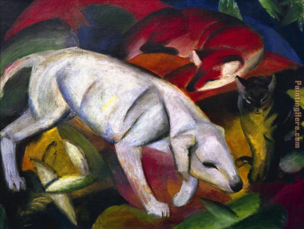 Hund Fuchs und Katze painting - Franz Marc Hund Fuchs und Katze art painting